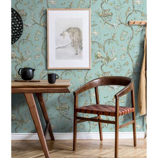 Wallpops Robin Egg Chinoise Exotique Scalamandre Self Adhesive Wallpaper